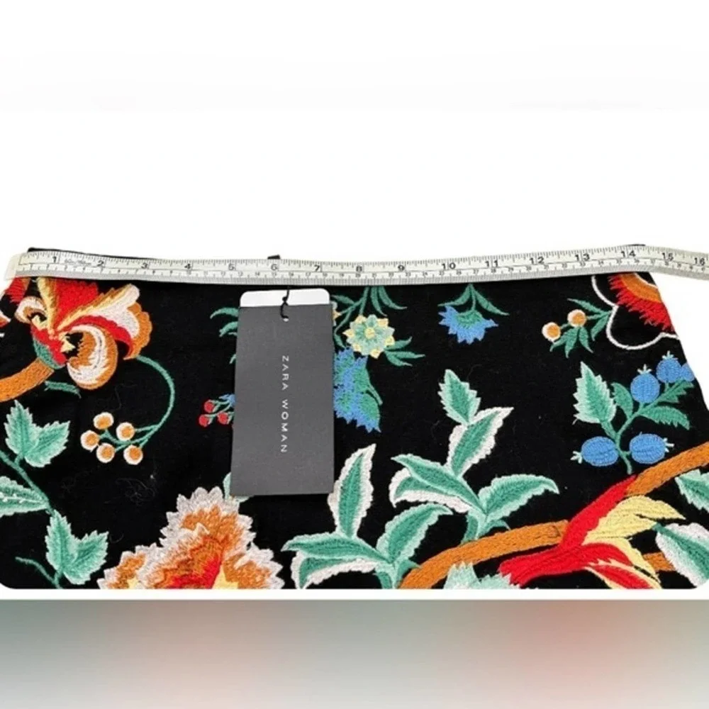 ZARA Woman Embroidered Pleated Hem Mini Skirt Size XS NWT - Picture 8 of 13